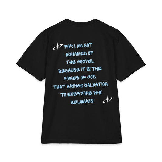 Romans 1:16 Graphic Tee (Baby Blue)